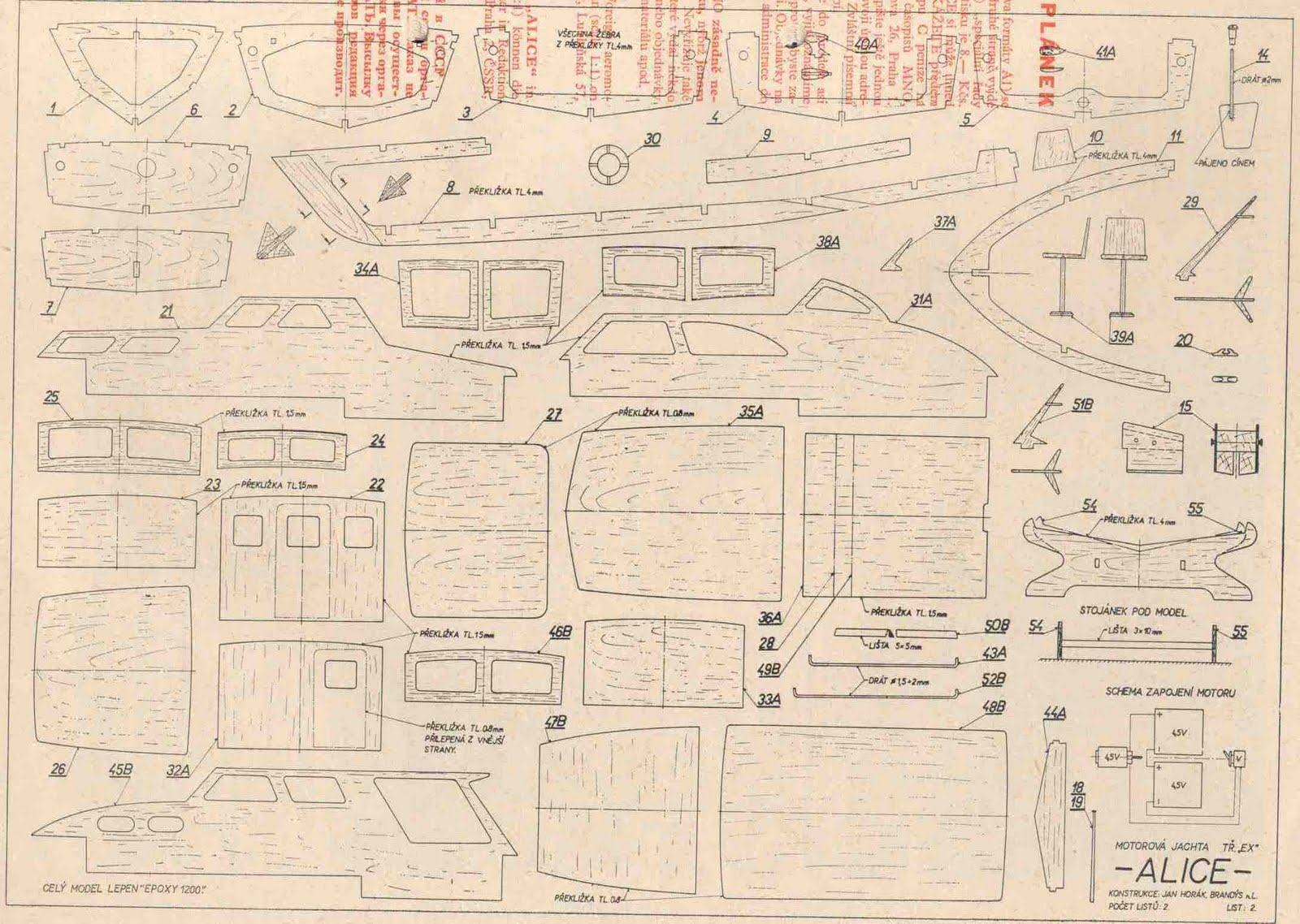 Schema bateau modelisme