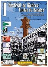 Cartel del I Festival de Ajedrez Ciudad de Badajoz