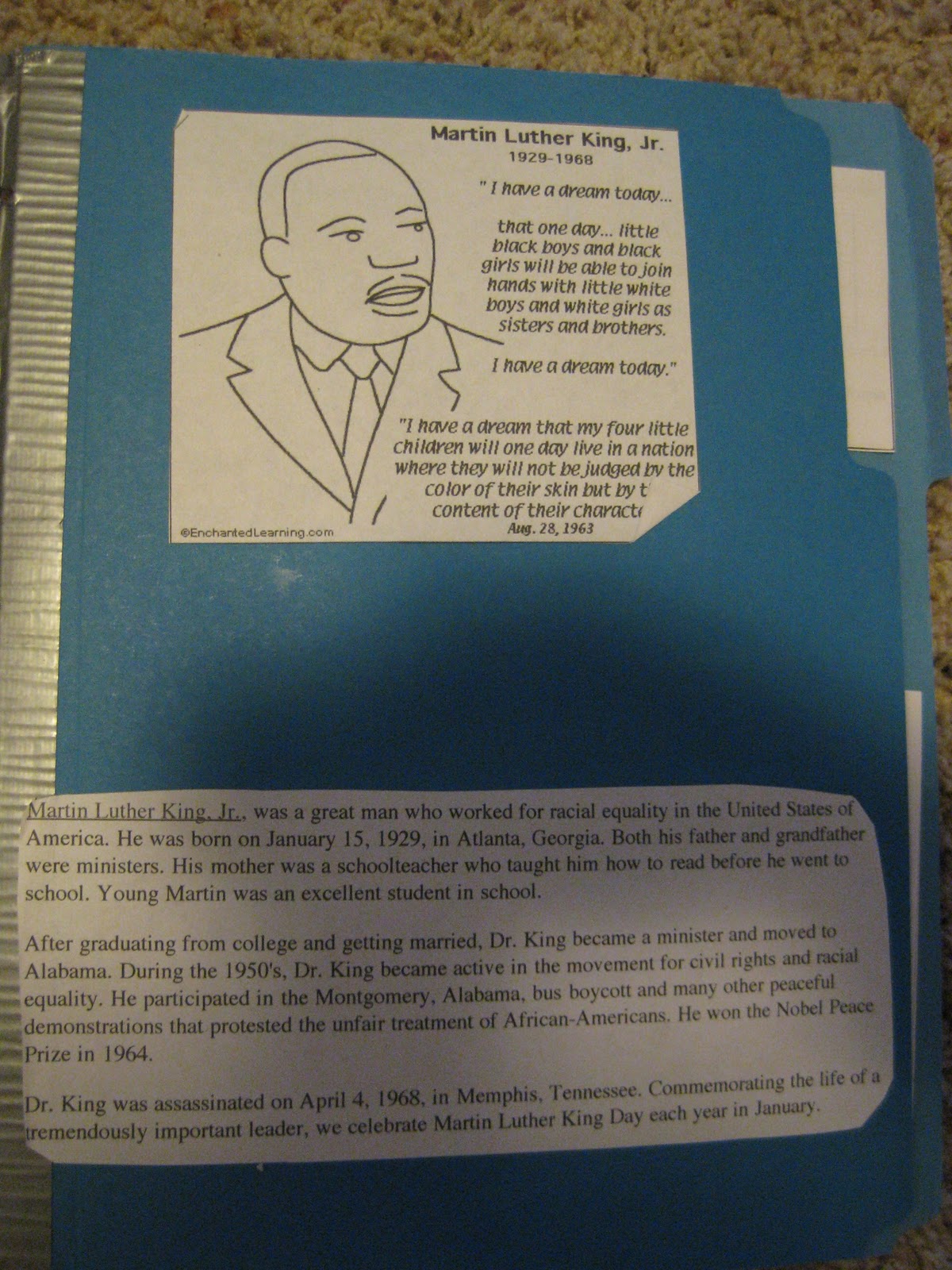 Thy Word: Martin Luther King, Jr. lapbook