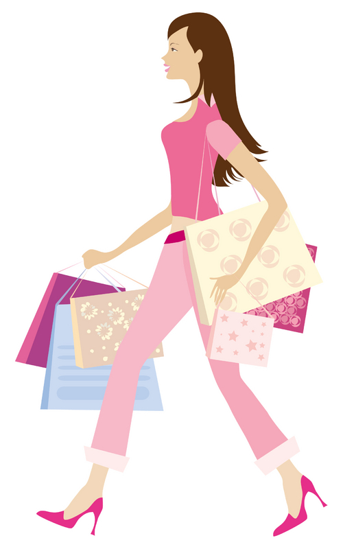 shopping girl clipart - photo #48