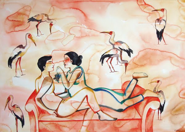 Wild nights,28X40 inches,watercolour, year 2009