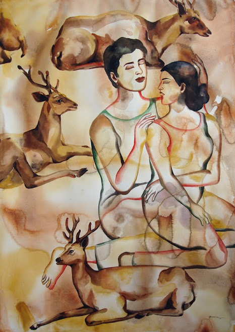 intimate moments,28x40in.wc on paper,2009