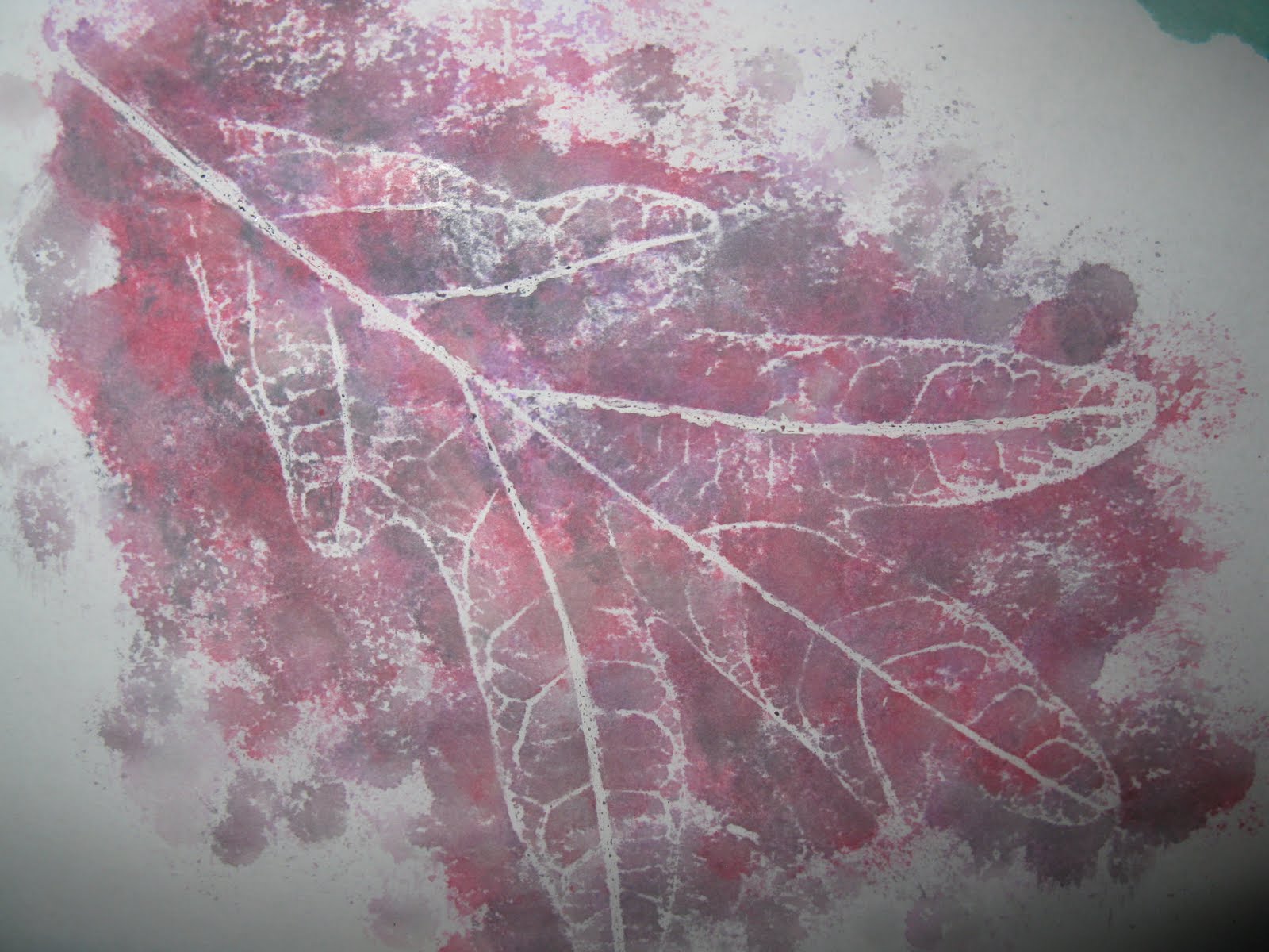Erin's Easel Leaf Rubbing Paintings