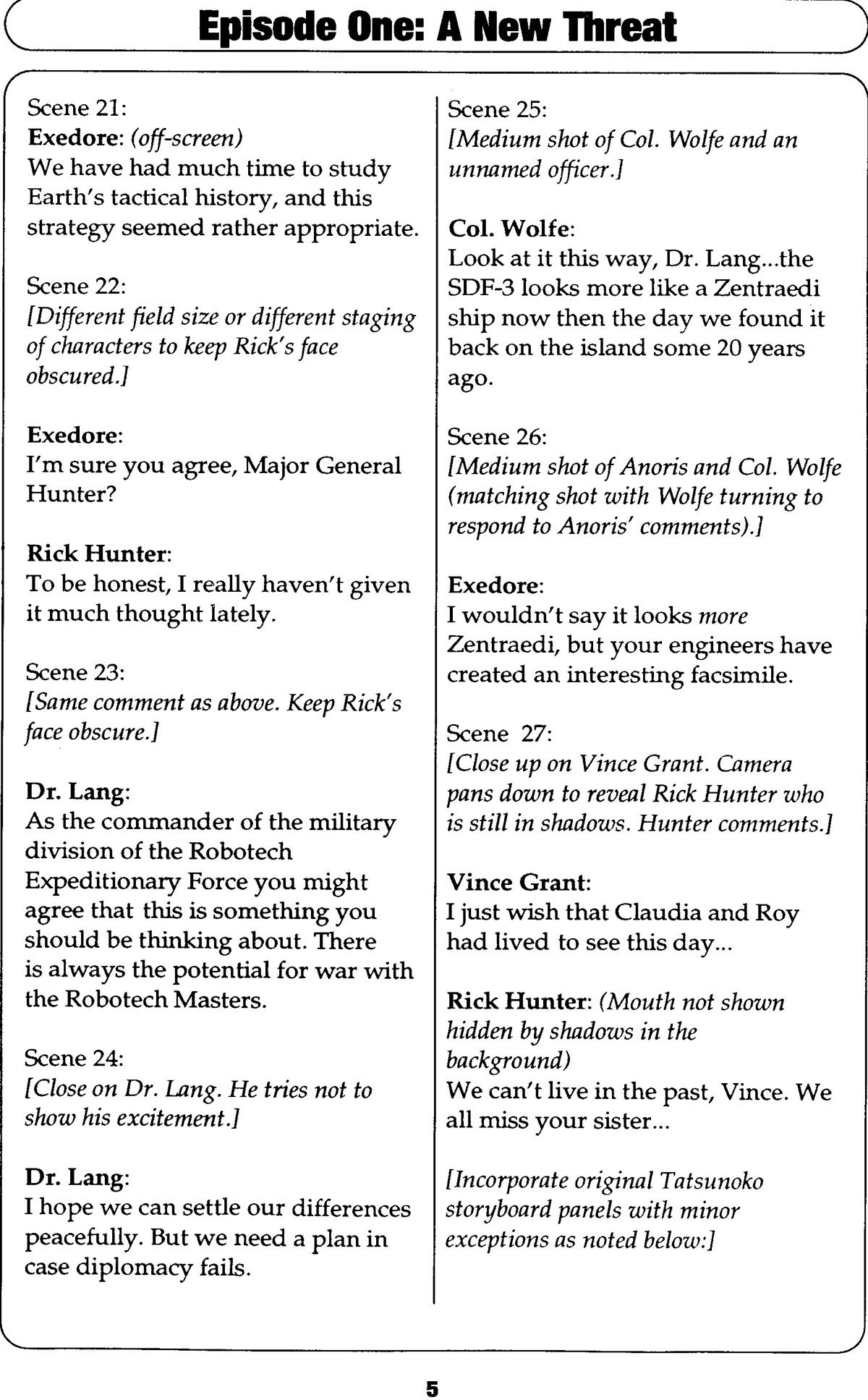 Read online Robotech II: The Sentinels comic -  Issue # _Script Book 1 - 9