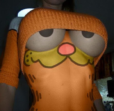 Garfield Body Painting Really Great Picture For Sexy Model