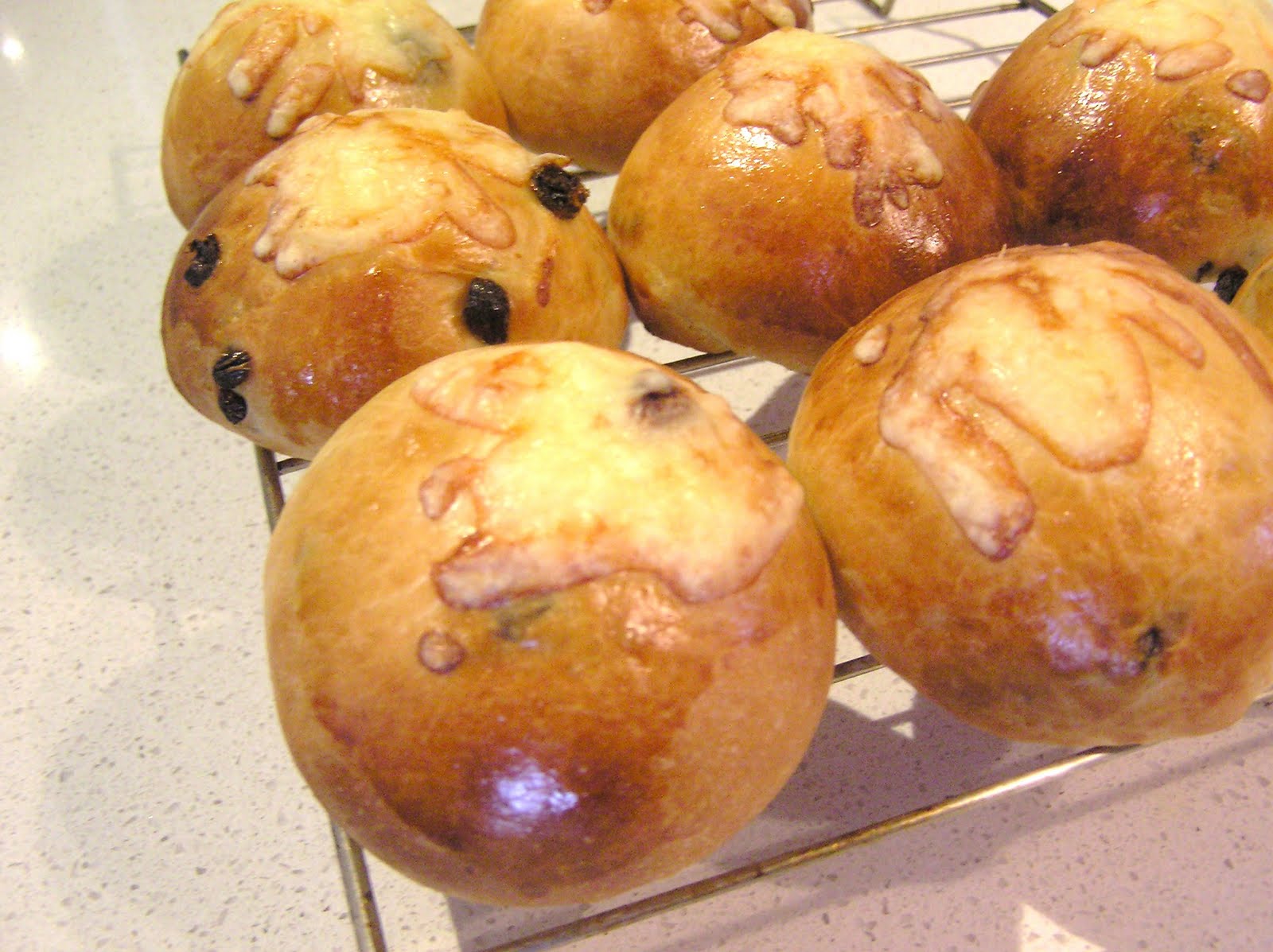 salts & sweets. Cream cheese and raisin buns.