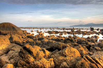 Low tide rocks, bang Tao Bay, Phuket, Thailand