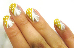 yellow nails silver shooting beauty star