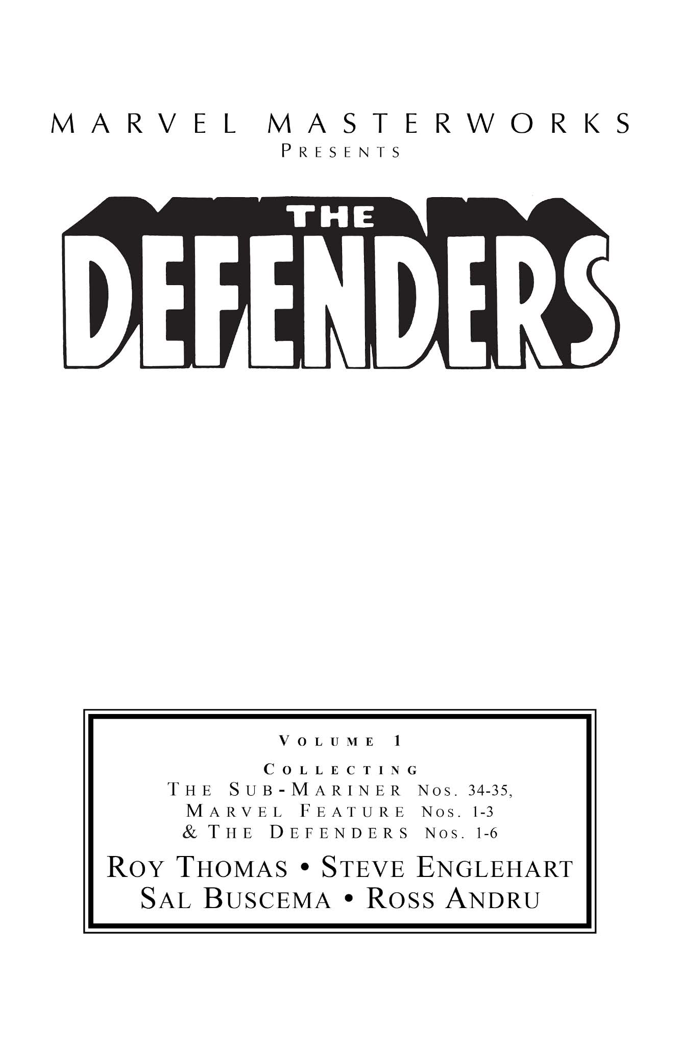 Read online Marvel Masterworks: The Defenders comic -  Issue # TPB 1 (Part 1) - 2