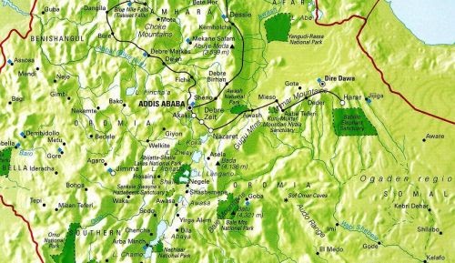 Online Maps: Ethiopia relief map