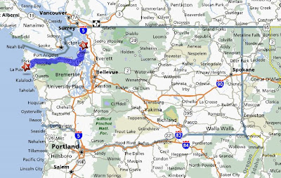 Coast To Coast Dan S Bucket List Day Two Day 2 Map Of Washington