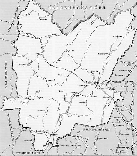 Учалинский район карта с дорогами и деревнями