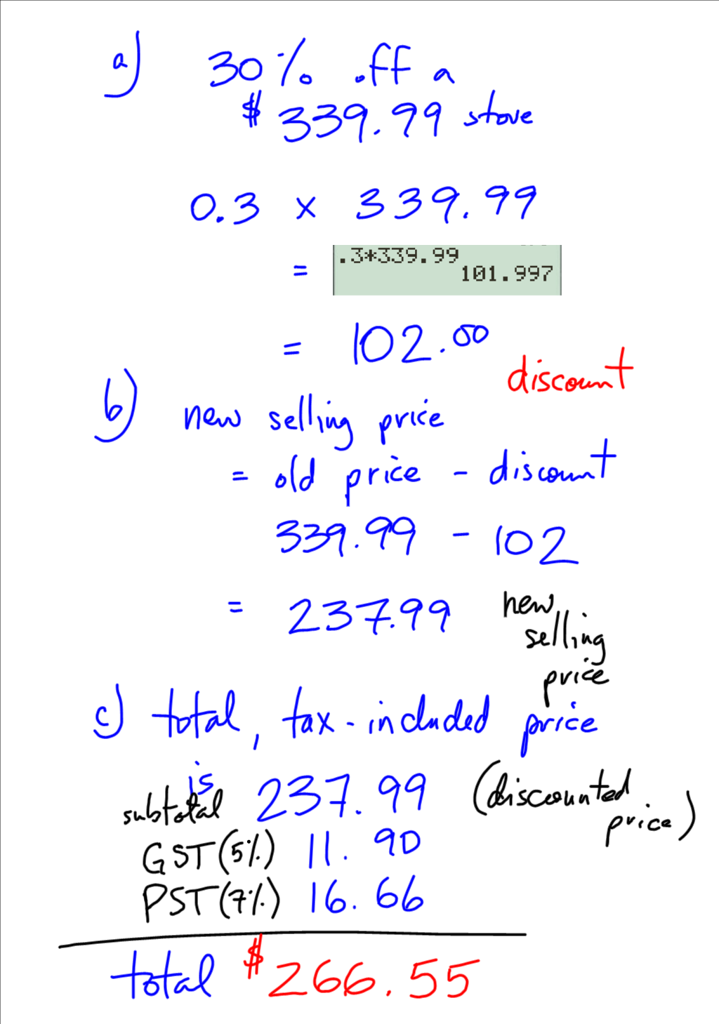Grade 10 Essentials Math: Mark up Vs. Mark down