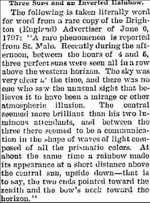Three Suns and an Inverted Rainbow - Daily Nor'Wester, 12-10-1894
