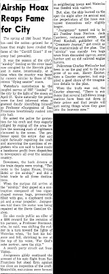 Airship Hoax Reaps Fame For City - Waterloo Daily Courier 6-2-1954