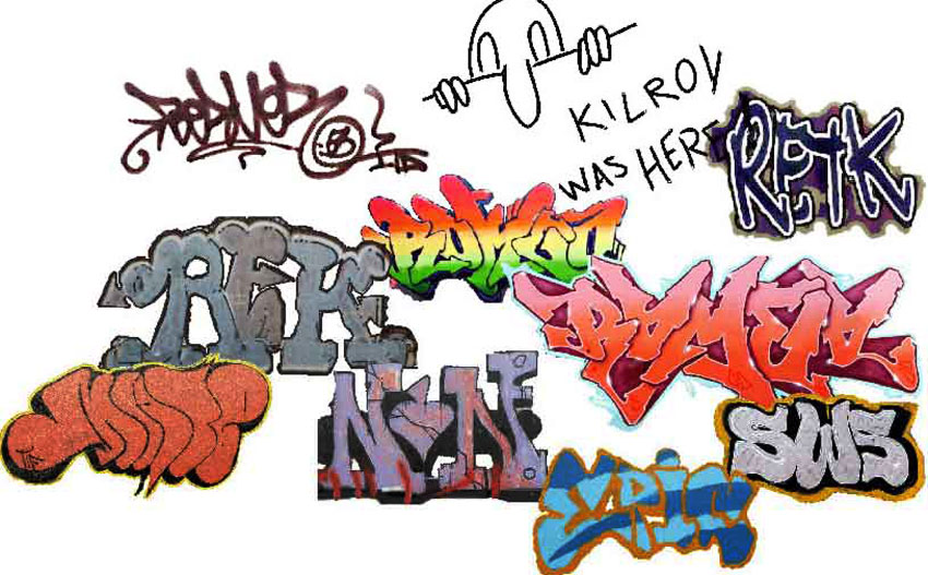 Some graffiti designs