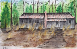 watercolor painting barn paintings southern country derek mccrea americana