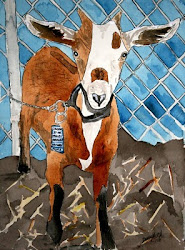 goat painting watercolor farm animal paintings folk animals pet goats portrait cow commission dollars artist