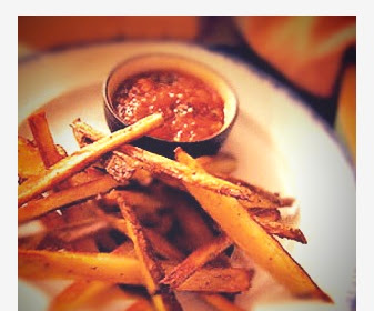 Gluten-Free Potato Sticks with Roasted Tomato Salsa