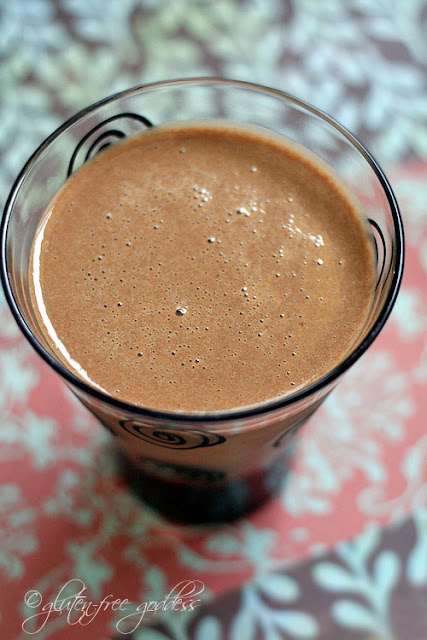 Carob and banana smoothie that is vegan and dairy-free delicious