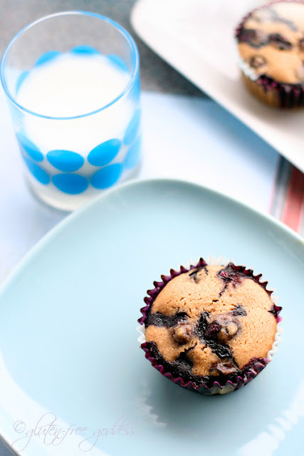Recipe for gluten-free blueberry muffins made with almond flour