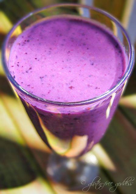 Blueberry smoothie that is dairy free and vegan
