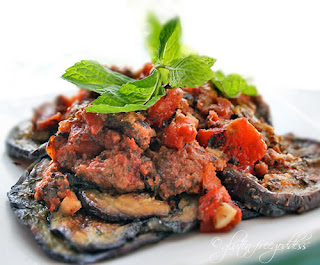 Gluten free Mediterranean beef and eggplant with mint