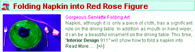 interior design of folding napkin into red rose figure