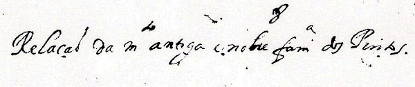 Manuscrito "Relação da muito antiga e nobre família dos Pintos."