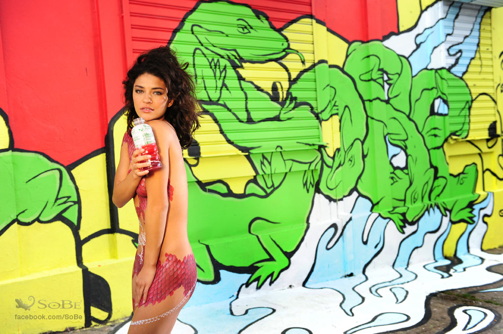 Jessica Szohr Fucking - Jessica Szohr Naked In Only Bodypaint For SoBe Ad Campaign ...