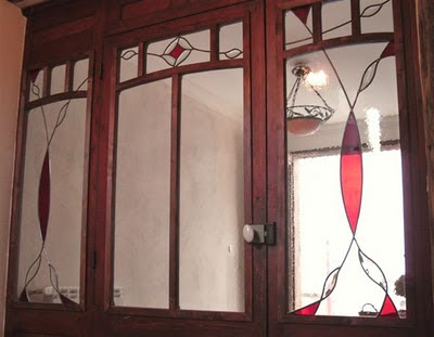 Porte vitraux verre biseautés