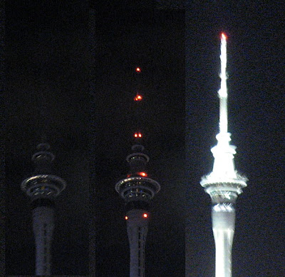 earth hour from space. Auckland#39;s Sky Tower joins