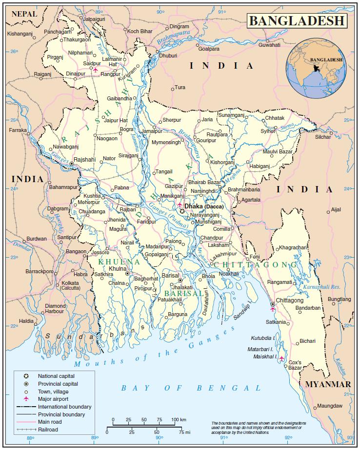 Affiliated Marketing from Bangladesh: Map of Bangladesh