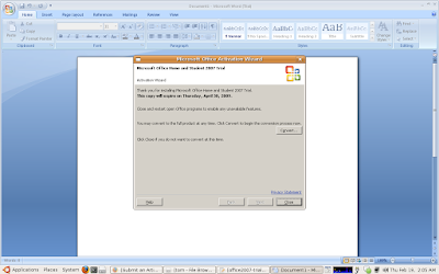 how to activate office 2007 trial version