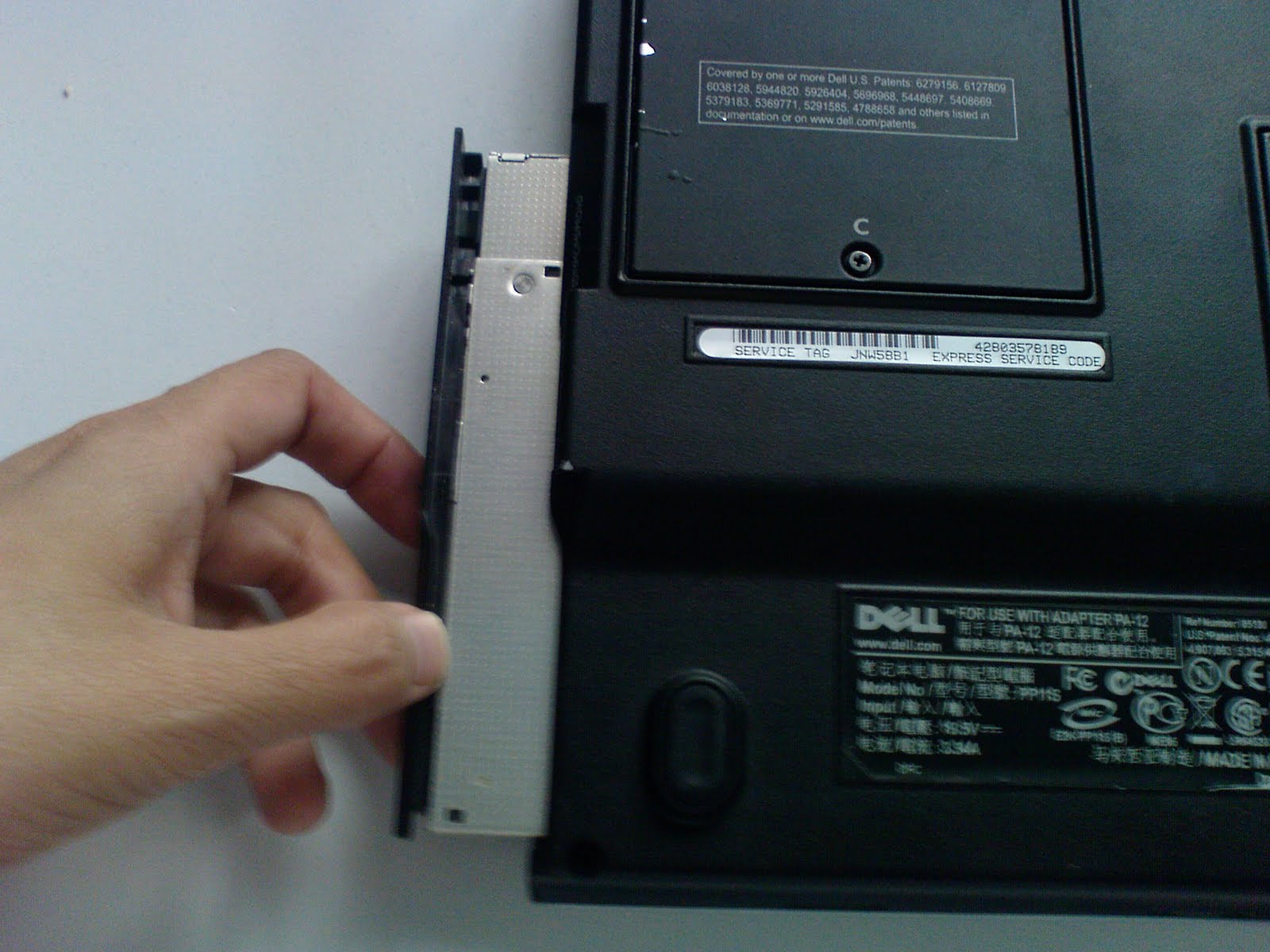 crutch activity Remove optical drive from DELL XPS M1210