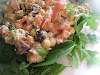 Chickpea Salad with Goat Cheese, Olives and Arugula