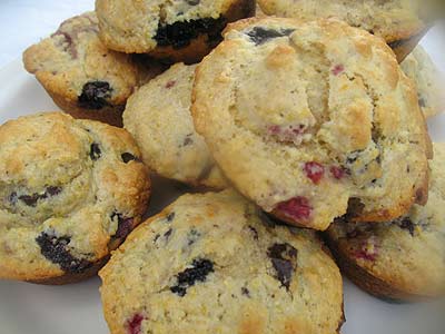 Mixed Berry Cornmeal Muffins