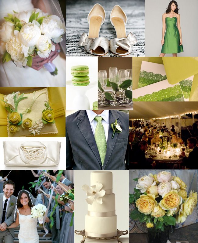 green and yellow wedding colors 