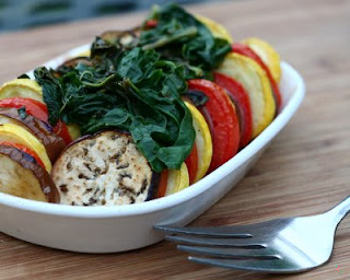 Stacked Ratatouille for One or Two in individual serving dishes