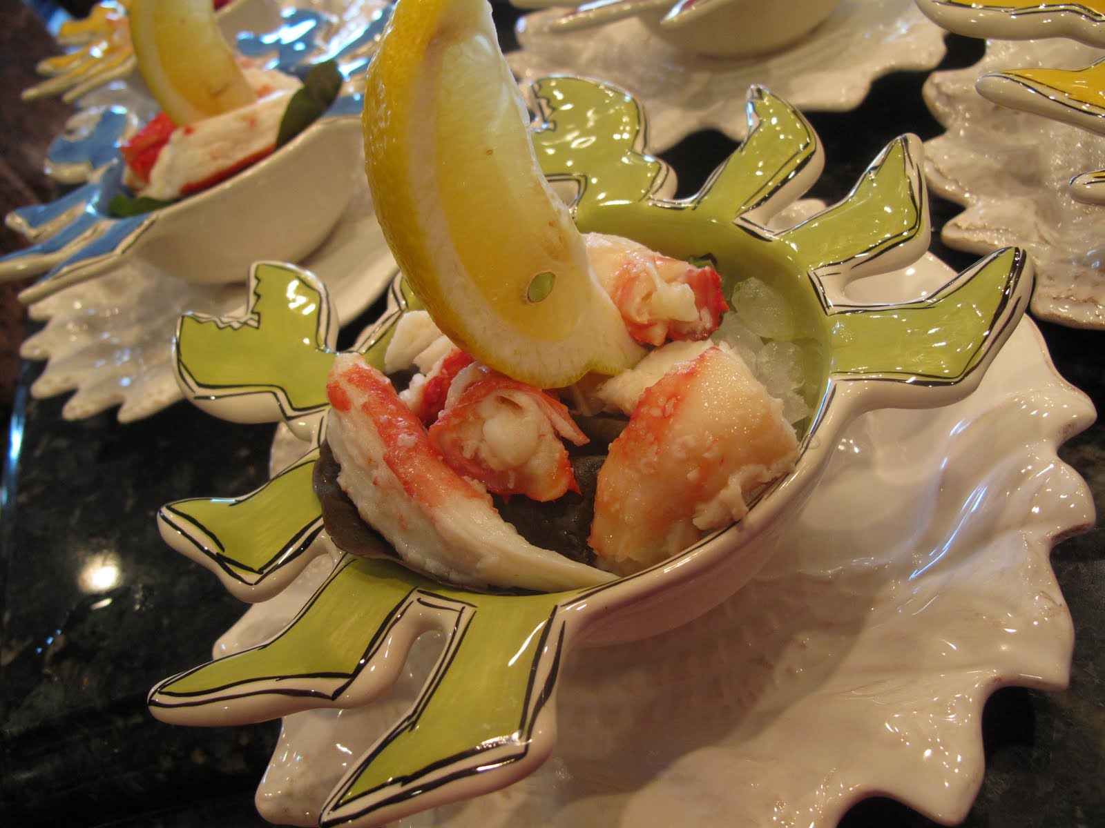 King Crab Cocktail with Dipping Sauces Third Course in our Spring