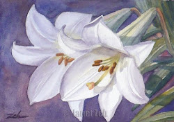 lilies easter watercolor painting paintings happy oil joyfully blooming celebrate pure pair season way