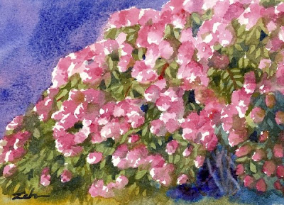 PeeGee hydrangeas flower painting by Janet Zeh