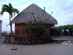 the funky market huts in Raiatea