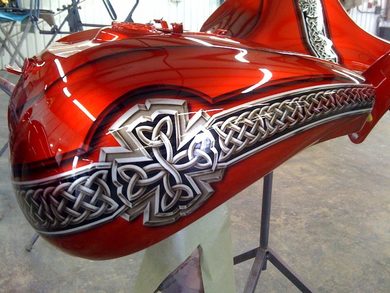 Brian Loker's Design Craft Custom Bikes & Paint Celtic Kandy Red