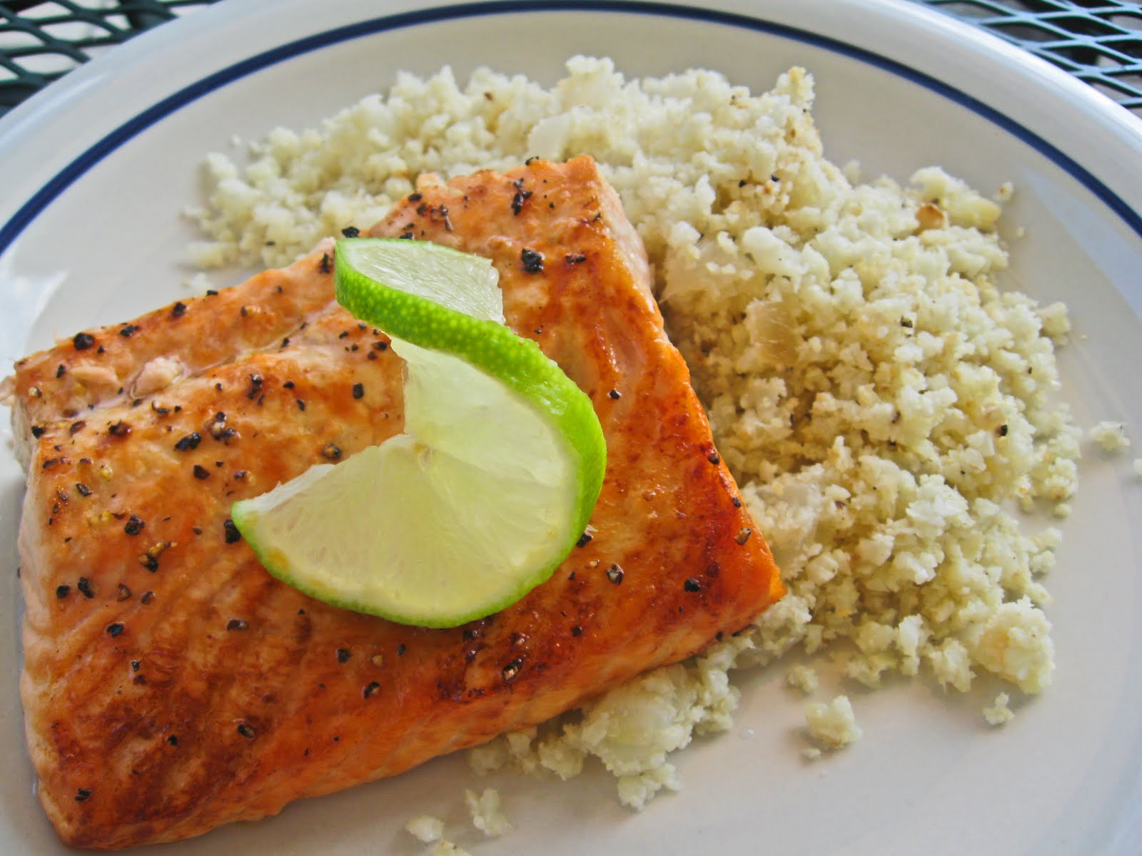 Lime Pepper Salmon and Sauteed Cauliflower “Rice” Primal Palate