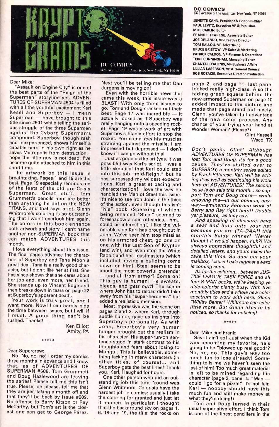 Read online Adventures of Superman (1987) comic -  Issue #508 - 25