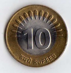 10 Rupees Indian Coin