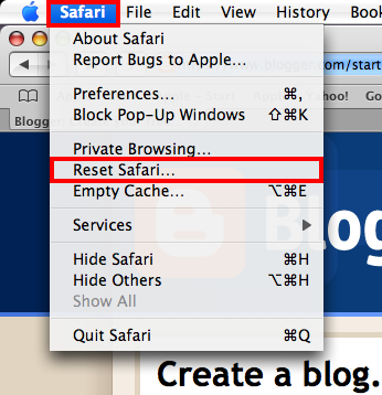 General Computers: Empty Cache Or Reset Safari Browser On Mac OS X