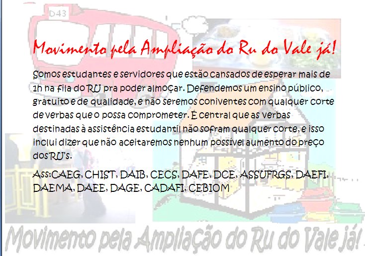Movimento pela Ampliação do Ru do Vale já
