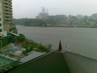 DUN Building View of the DUN (under construction - look for very sharp roof structure) and Riverbank Suite Condo
